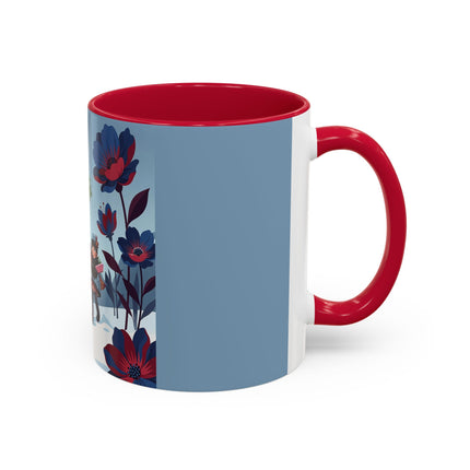 🎁🌺 The Christmas Gift Garden Stroll Colorful Mug – Art Deco Holiday Fantasy