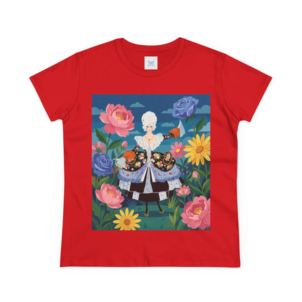 🌸👑 The Duchess Of The Enchanted Garden Cotton Tee – Art Deco Floral Elegance
