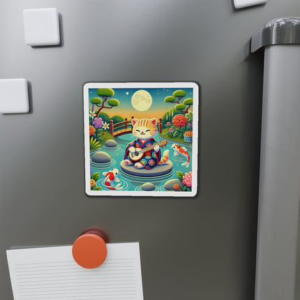 Melodic Kitten by the Koi Pond Die-Cut Magnets (5 Sizes)