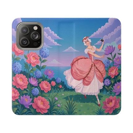 🌸🩰 The Garden Dancer Flip Case – Art Deco Floral Whimsy