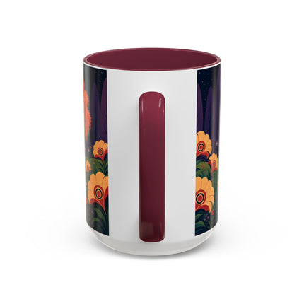 🌙🌼 The Moonlit Floral Dancer Colorful Mug – Art Deco Garden Fantasy