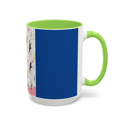 Flight of the Songbirds Colorful Mugs – Theatrical Whimsy & Colorful Harmony
