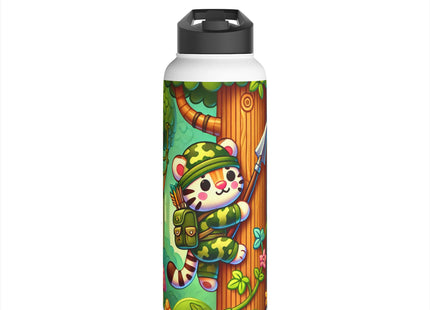 Stealthy Stripes Stainless Steel Water Bottle, Standard Lid