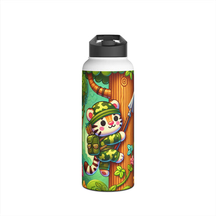 Stealthy Stripes Stainless Steel Water Bottle, Standard Lid