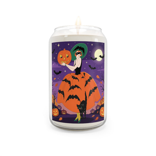 🎃🌕 The Pumpkin Moon Enchantress Scented Soy Candle – Elegant Halloween Masquerade