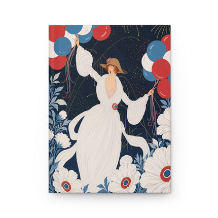 🎆🌸 The Lady Of The Fireworks Garden Hardcover Journal – Art Deco Celebration Fantasy