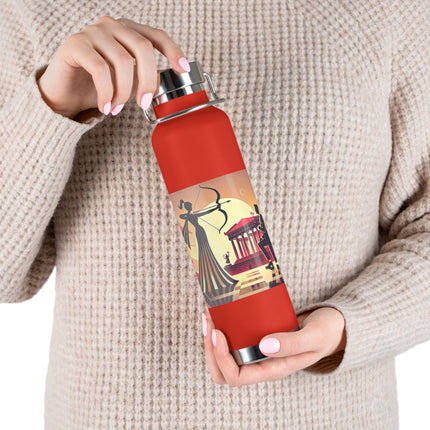 Art Deco Valentine's Romance Copper Vacuum Insulated Bottle, 22oz