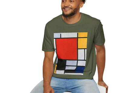Composition with Red, Yellow, Blue, and Black Softstyle T-Shirt