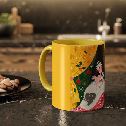 💌🎄 The Christmas Letter Of Holly House Colorful Mug – Whimsical Art Deco Holiday Charm