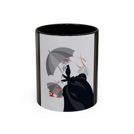 The Lady of Silver Umbrellas Colorful Mug (11oz, 15oz) – Art Deco Mystery, Elegant Fashion & Silver Dreamscape