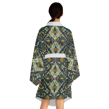 Ornamental Tiles (Pl. 10) from the Afghan Boundary Commission Long Sleeve Kimono Robe (AOP)