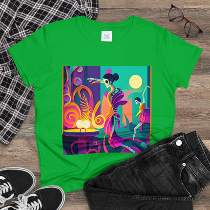 Dance of the Skeleton Ballerinas Women's Midweight Cotton Tee