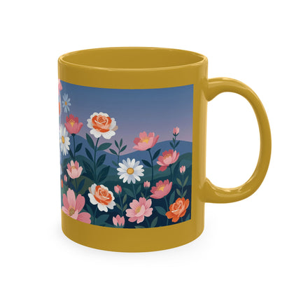 🌸🎭 The Lady Of The Floral Masquerade Garden Ceramic Mug – Art Deco Fashion Whimsy