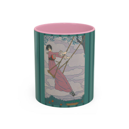 La balançoire by Georges Lepape Colorful Mugs (11oz, 15oz)