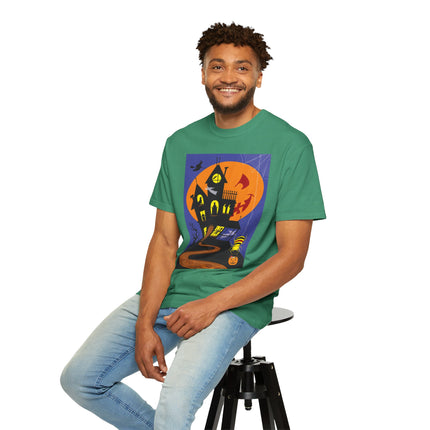 Halloween Night at the Haunted House Unisex Garment-Dyed T-shirt