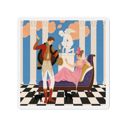 🐈🏛️ The Grand Salon Courtship Die-Cut Magnets – Art Deco Neoclassical Romance