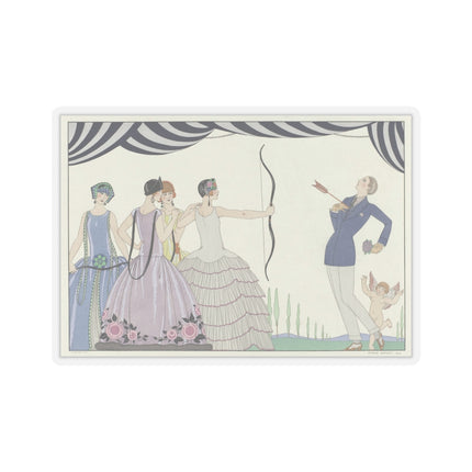 Visez au coeur, belles dames! by George Barbier Kiss-Cut Stickers (4 Sizes)