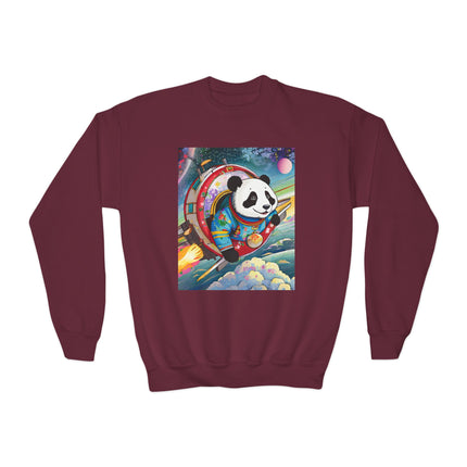 Panda-naut Youth Crewneck Sweatshirt – Cosmic Adventure & Playful Exploration