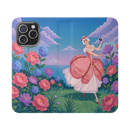 🌸🩰 The Garden Dancer Flip Case – Art Deco Floral Whimsy