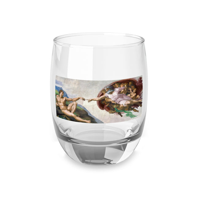 The Creation of Adam by Michelangelo Buonarroti Whiskey Glass