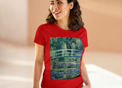 Water Lilies and Japanese Bridge by Claude Monet Women's Midweight Cotton Tee