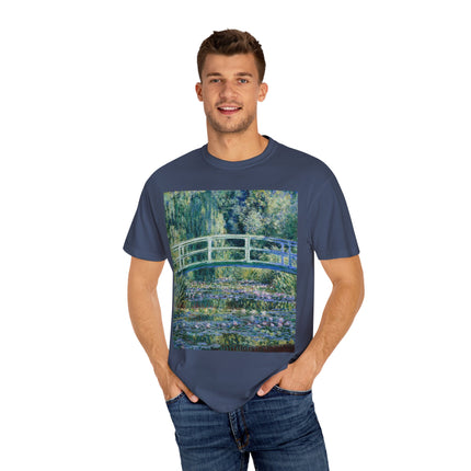 Water Lilies and Japanese Bridge by Claude Monet Unisex Garment-Dyed T-shirt