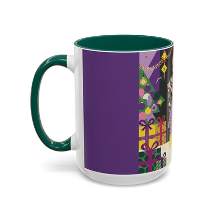 🎁✨ The Lavender Christmas Masquerade Colorful Mug – Art Deco Holiday Fantasy
