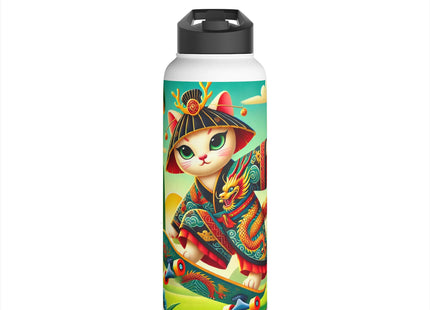 Dragon Dance on Wheels Stainless Steel Water Bottle, Standard Lid