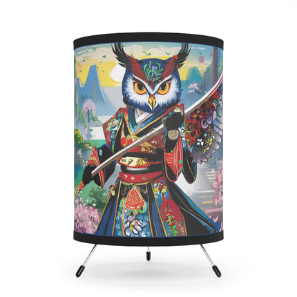 Cyberpunk Samurai Owl Tripod Lamp