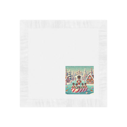 Nutcracker Candy-Striped Adventure White Coined Napkins