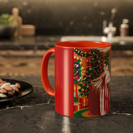 🎄💃 The Christmas Mirror Duet Colorful Mug – Art Deco Holiday Elegance