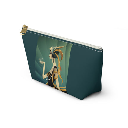 Art Deco Flapper with Bird Cosmetic Bag – Elegant Glamour & Timeless Style