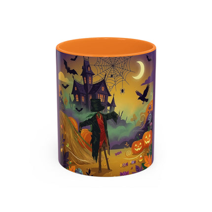 🌙🎃 The Scarecrow Of Haunted Hollow Colorful Mug – Whimsical Halloween Mystery