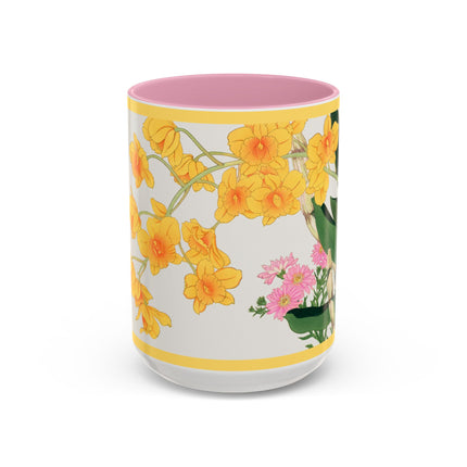 Golden Bow Orchid by Tanigami Kônan Colorful Mugs (11oz, 15oz)