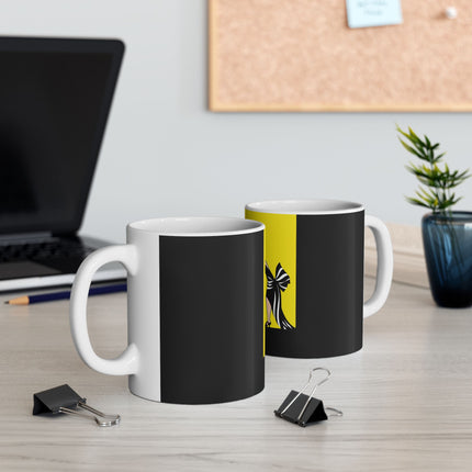 A Moment of Elegance: A Passionate Embrace Amidst Golden Splendor Ceramic Mug 11oz