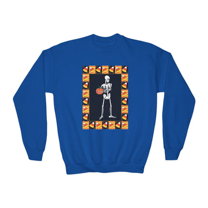 Candy Corn Skeleton Youth Crewneck Sweatshirt