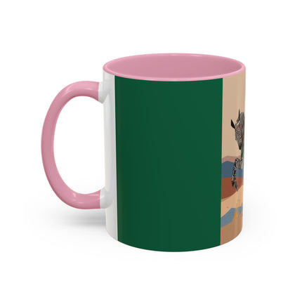 Zebra Rider Colorful Mugs – Safari Chic & Art Deco Adventure