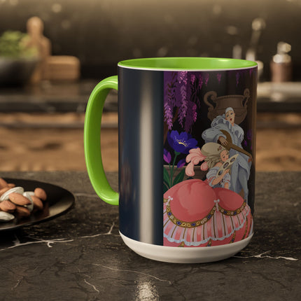 The Moonlit Garden Serenade Colorful Mugs – Art Deco Musical Elegance
