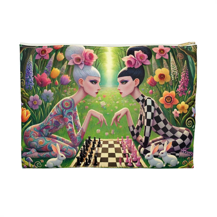 The Spring Gambit: A Fairy’s Move Flat Pouch – Whimsical Chess & Spring Magic
