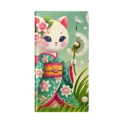 🌾🌼 Geisha Kitten and the Dandelion Wish Flip Case – Gentle Wishes & Quiet Wonder