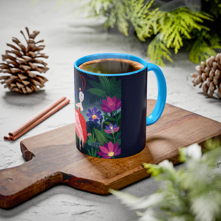Moonlight Waltz Among The Blossoms Colorful Mugs – Art Deco Floral Enchantment
