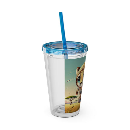 Swift Cheetah Sunsplash Tumbler with Straw, 16oz