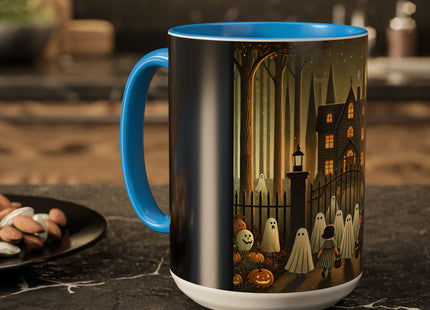 Ghostly Welcome – A Halloween Night Colorful Mugs (11oz, 15oz)