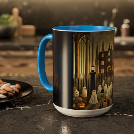Ghostly Welcome – A Halloween Night Colorful Mugs (11oz, 15oz)