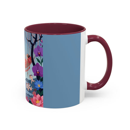 The Ladies Of The Enchanted Hammock Colorful Mugs – Art Deco Whimsical Garden Elegance
