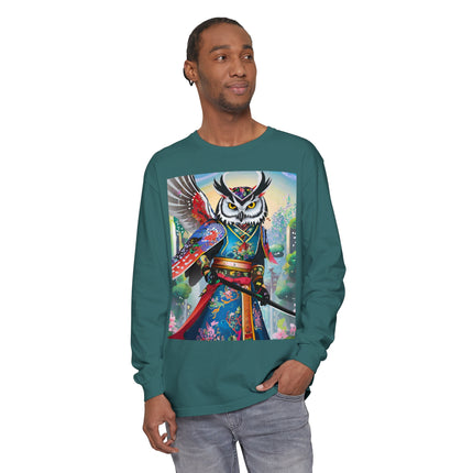 Cyberpunk Samurai Owl Long Sleeve T-Shirt
