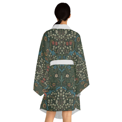 Blackthorn by William Morris Long Sleeve Kimono Robe (AOP)