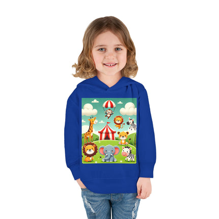Whimsical Circus Friends Toddler Pullover Fleece Hoodie