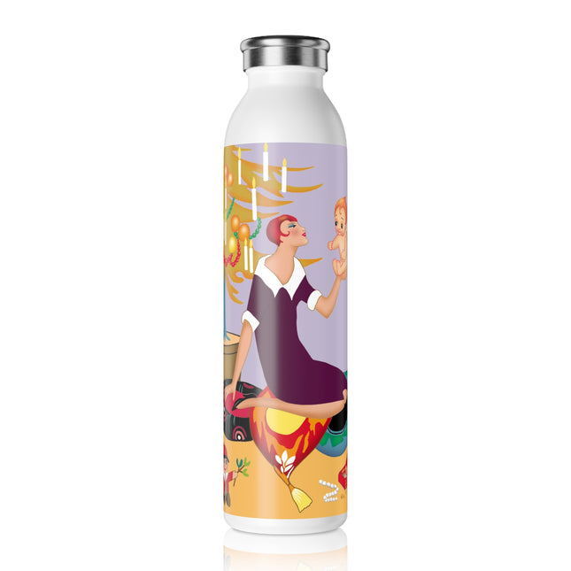 Art Deco Christmas Slim Water Bottle