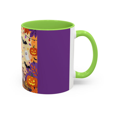 🎃🐈‍⬛ The Pumpkin Child’s Halloween Parade Colorful Mug – Whimsical Storybook Charm